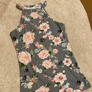 Floral tan top